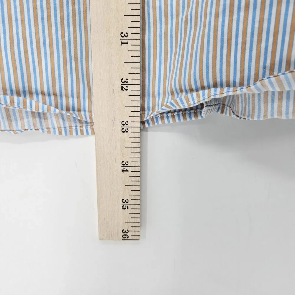 Peter Millar Shirt Mens Extra Large Striped Blue Button Up Long Sleeve Preppy XL